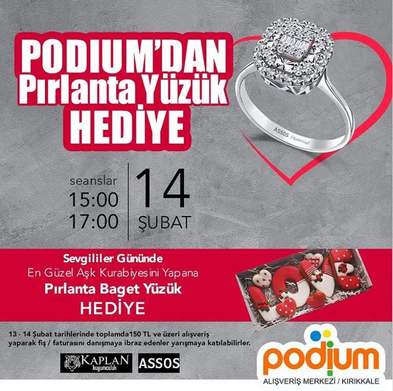 Kırıkkale Podium’dan Pırlanta Yüzük Hediye! Kırıkkale Podium’dan Pırlanta Yüzük Hediye!