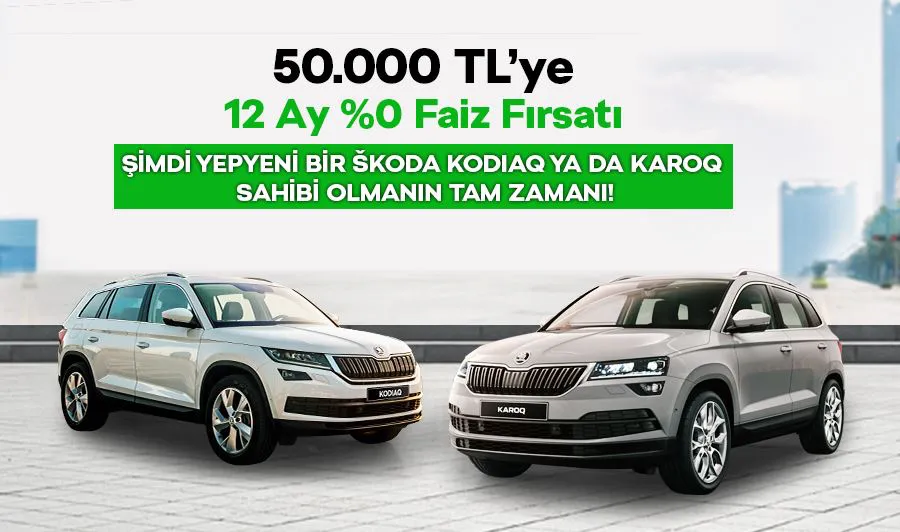 Şimdi Yepyeni Skoda Araçları 70.000 TL %0 Faizli kredi ile alın! Şimdi Yepyeni Skoda Araçları 70.000 TL %0 Faizli kredi ile alın!