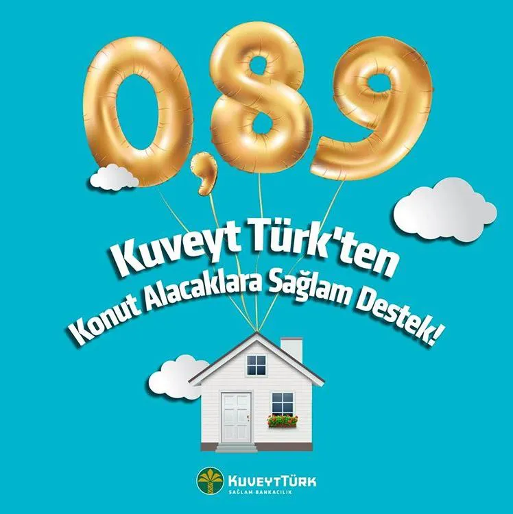 Kuveyt Türk'ten Konut Alacaklara 0.89 Oranlı Kredi! Kuveyt Türk'ten Konut Alacaklara 0.89 Oranlı Kredi!
