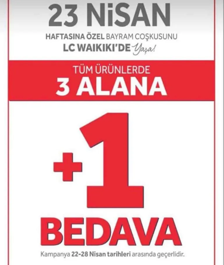LC Waikiki'de 3 Ürün Alana 1 Bedava!