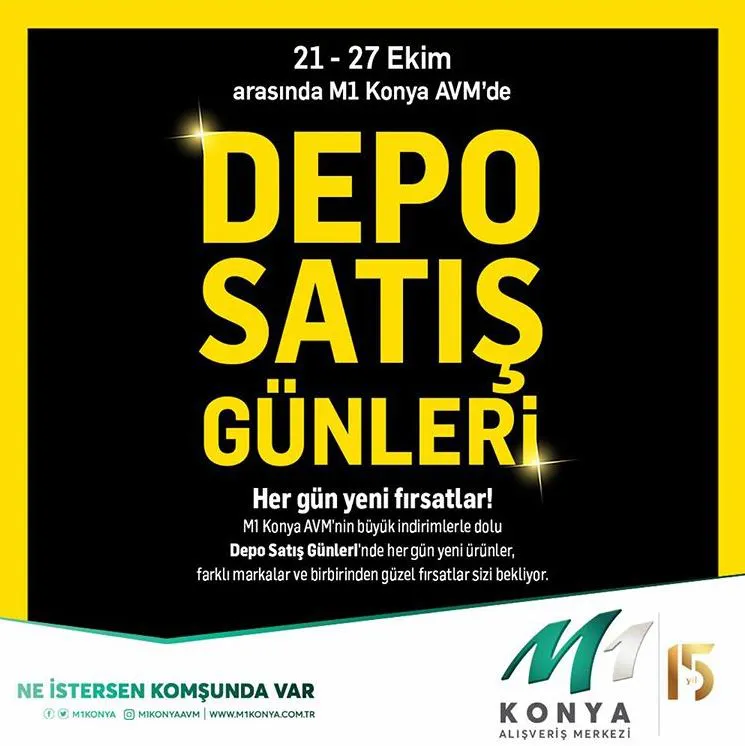 M1 Konya AVM'de Depo Satış Günleri! M1 Konya AVM'de Depo Satış Günleri!