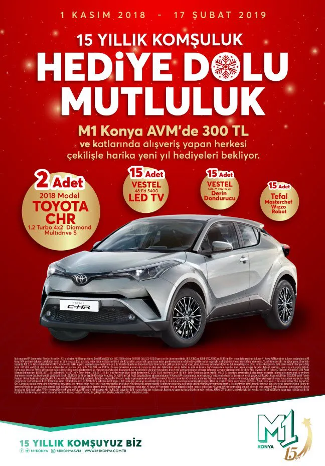 M1 Konya Toyota C-HR Çekiliş Kampanyası!