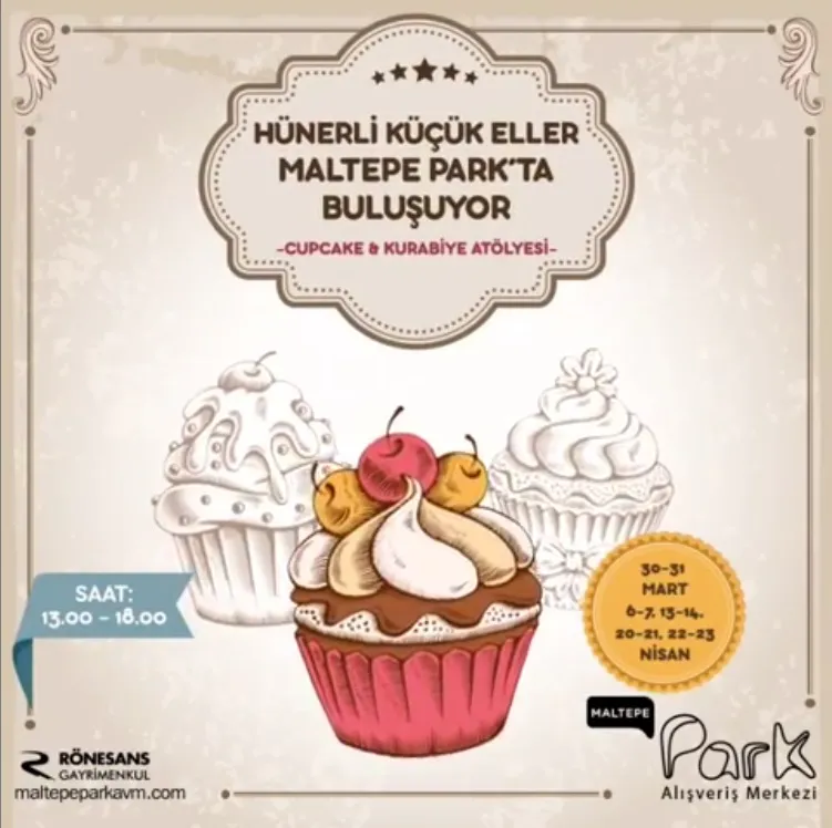 Hünerli çocuklar Maltepe Park Cupcake ve Kurabiye Atölyesi'nde buluşuyor Hünerli çocuklar Maltepe Park Cupcake ve Kurabiye Atölyesi'nde buluşuyor