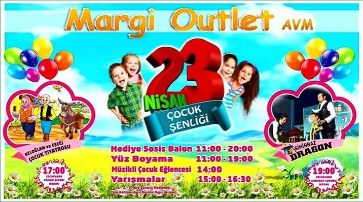 23 Nisan Margi Outlet AVM'de Kutlanır!