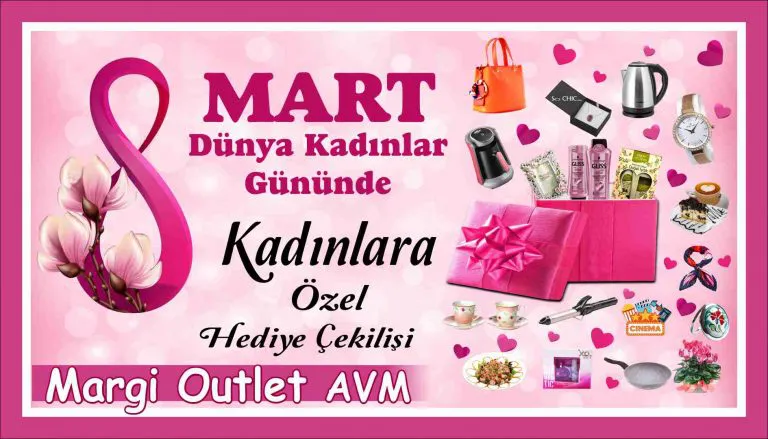 Margi Outlet'ten 8 Mart Dünya Kadınlar Gününde Kadınlara Özel Hediye Çekilişi! Margi Outlet'ten 8 Mart Dünya Kadınlar Gününde Kadınlara Özel Hediye Çekilişi!