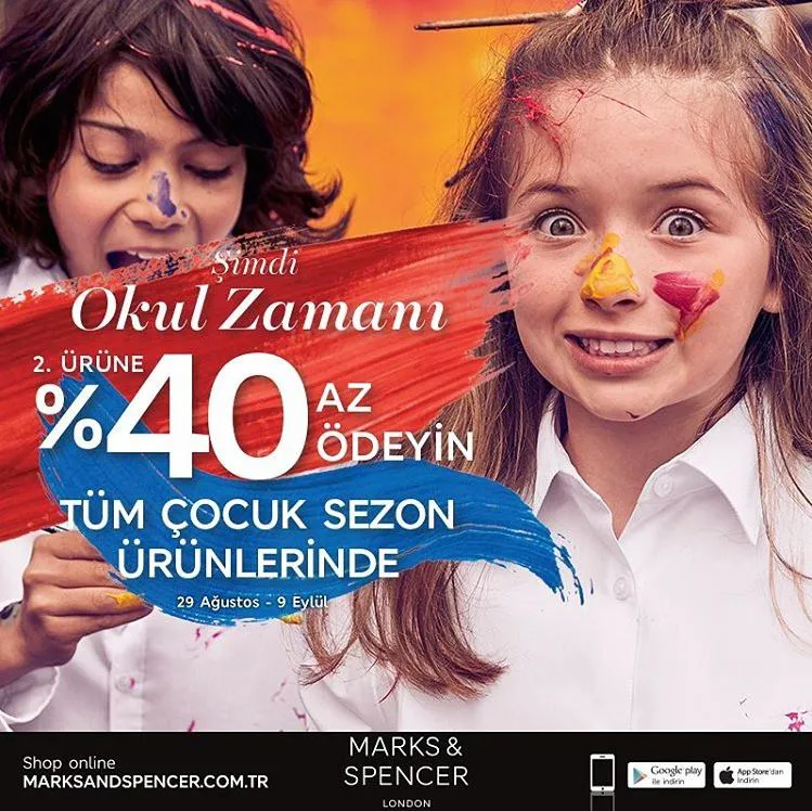 Marks & Spencer'da 2. Ürüne %40 Az Ödeyin! Marks & Spencer'da 2. Ürüne %40 Az Ödeyin!