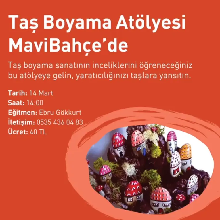 Taş Boyama Atölyesi MaviBahçe'de! Taş Boyama Atölyesi MaviBahçe'de!