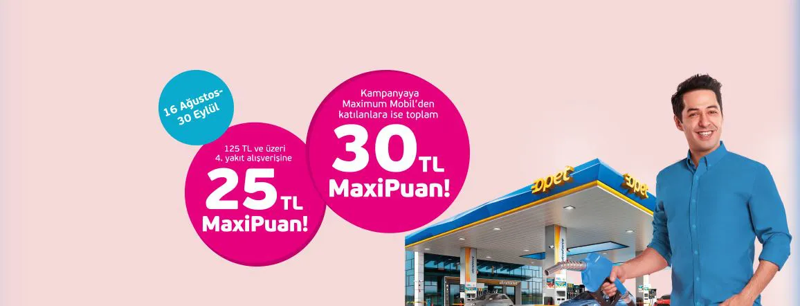 Opet İstasyonlarında 30 TL'ye Varan MaxiPuan Fırsatı! Opet İstasyonlarında 30 TL'ye Varan MaxiPuan Fırsatı!