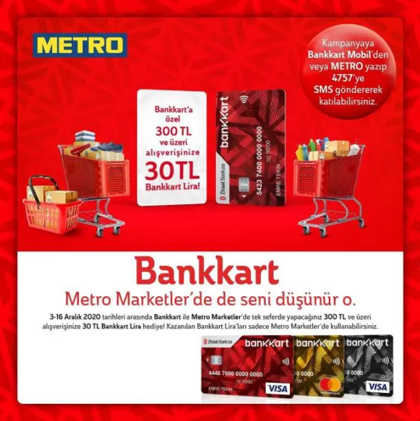 Bankkart ile Metro Market'te 30 TL Bankkart Lira Fırsatı!