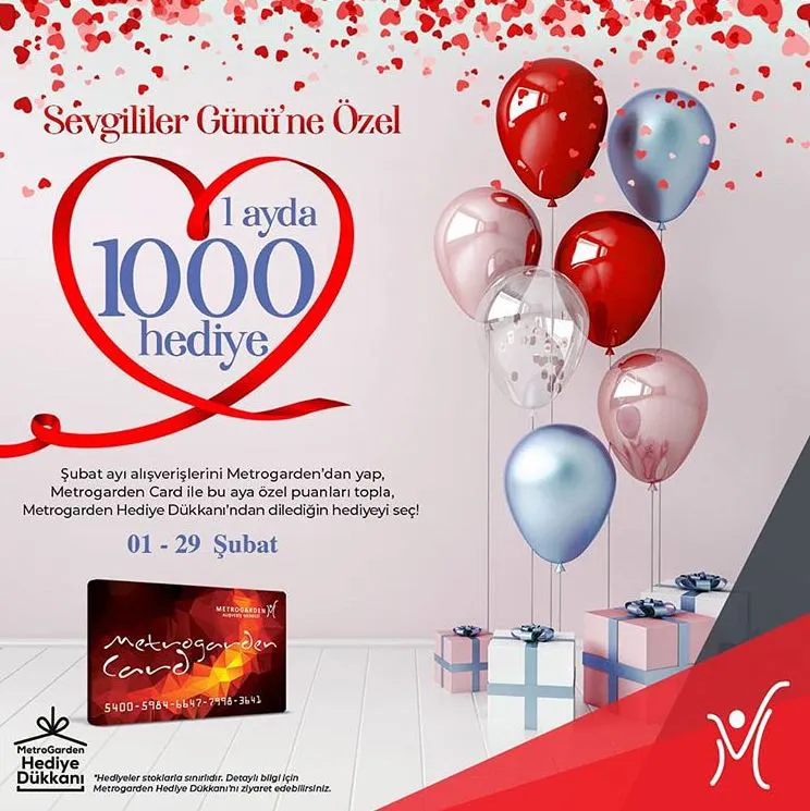 Metrogarden'dan Sevgililer Gününe Özel 1 Ayda 1.000 Hediye!