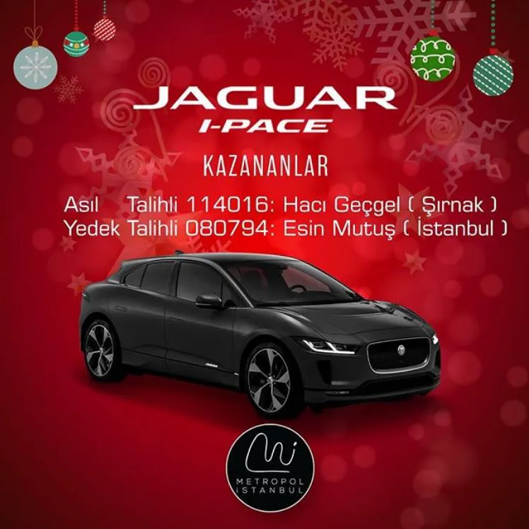Metropol İstanbul Jaguar i-Pace Çekiliş Sonucu Açıklandı!