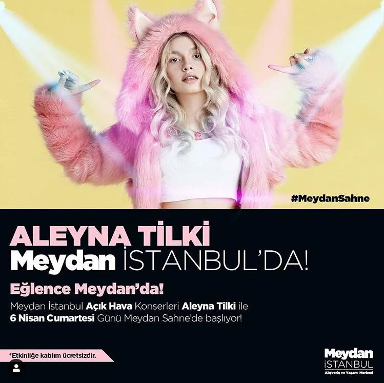 Baharı, Meydan İstanbul Açık Hava Sahne’de Aleyna Tilki konseriyle karşılamaya ne dersiniz? Baharı, Meydan İstanbul Açık Hava Sahne’de Aleyna Tilki konseriyle karşılamaya ne dersiniz?