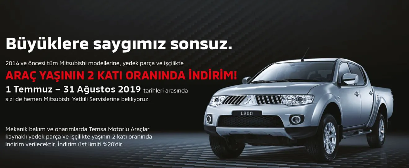 Mitsubishi Büyüklere Saygımız Sonsuz Servis Kampanyası!
