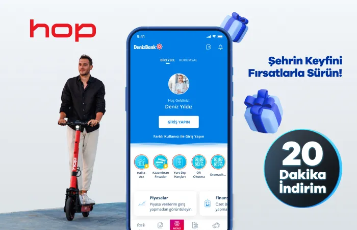 MobilDeniz ile Hop ile Sürüşlerinizde 20 Dakika İndirim Fırsatı!