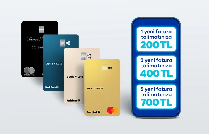 MobilDeniz ile Otomatik Fatura Talimatlarınıza 700 TL’ye Varan bonus!