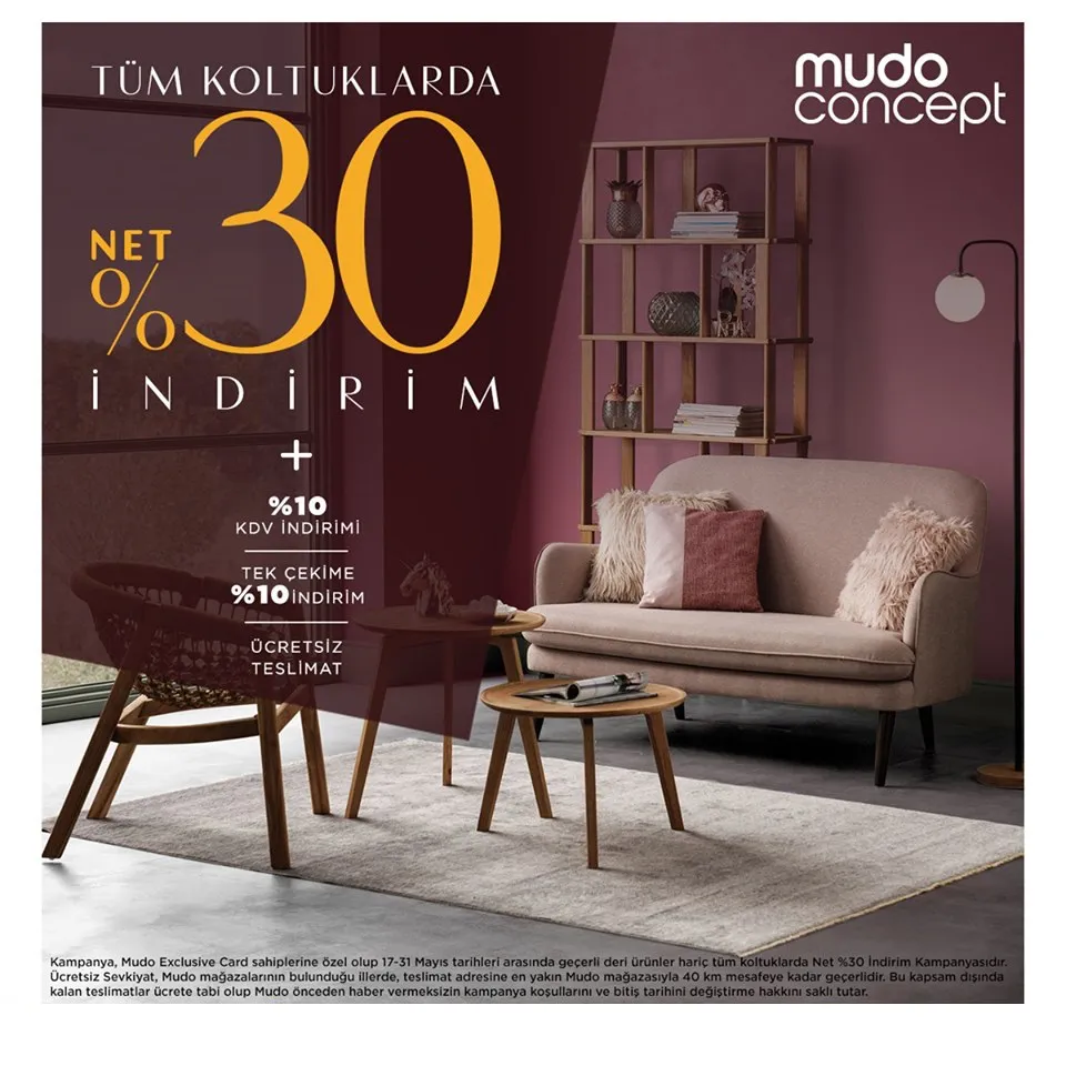 Mudo Concept Koltuklarında Net %30 indirim fırsatı!