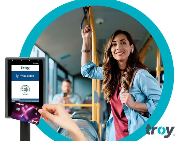 Muğla’da hafta içi her gün ilk ulaşımın İş Bankası TROY logolu kartlarla ücretsiz.