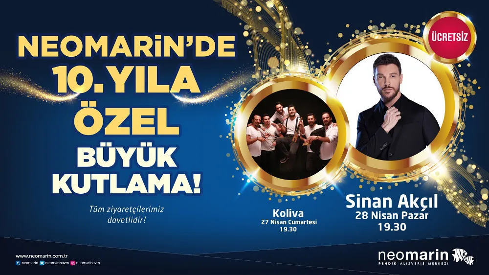 Neomarin 10. Yılını Koliva ve Sinan Akçıl Konserleriyle Kutluyor!