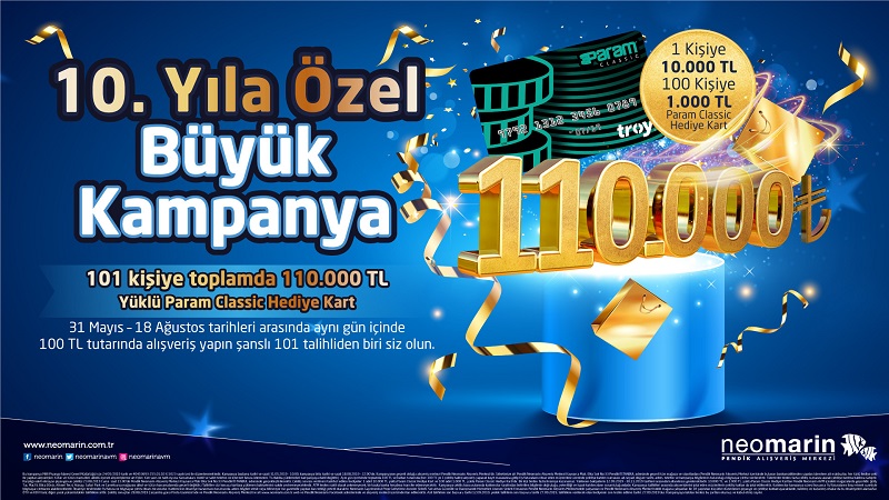 Neomarin AVM 10. Yıla Özel Çekiliş Kampanyası!