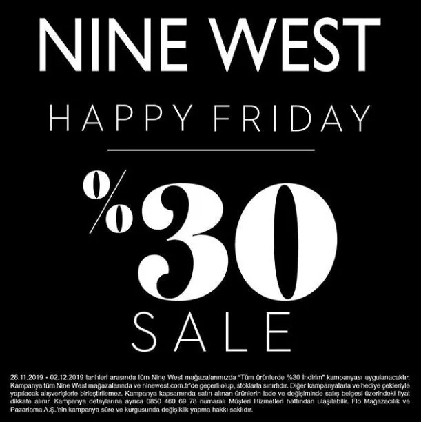 Nine West Happy Friday Fırsatı!