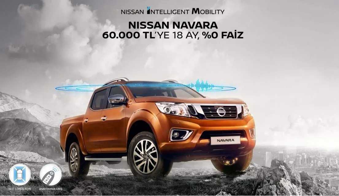 Nissan Navara 60.000 TL için 18 ay %0 faiz fırsatı!