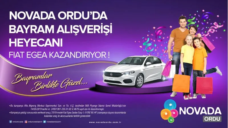 Novada Ordu'da Bayram Alışverişi Fiat Egea Kazandırıyor!