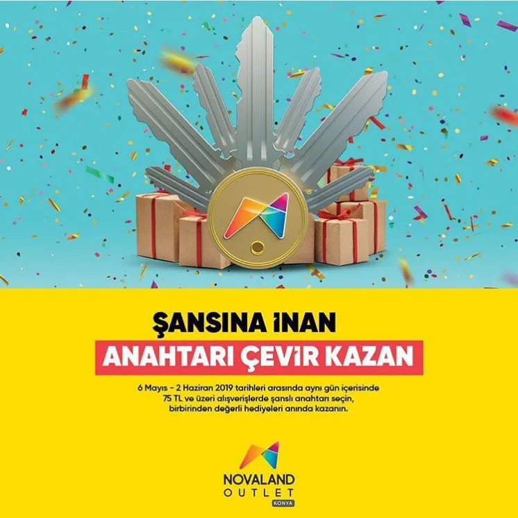 Novaland Outlet Anahtarı Çevir Kazan Kampanyası! Novaland Outlet Anahtarı Çevir Kazan Kampanyası!