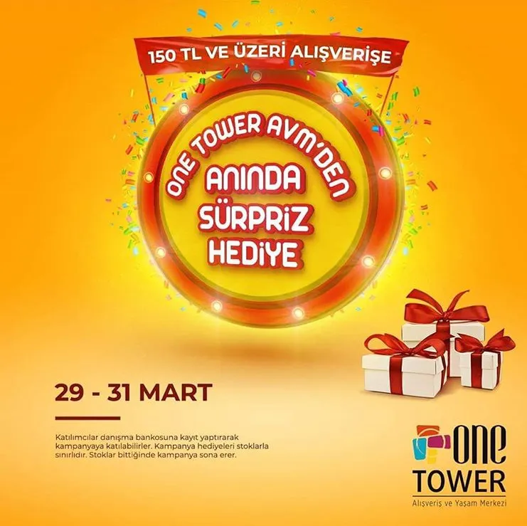 One Tower Avm'de sürpriz hediye yağmuru başlıyor!