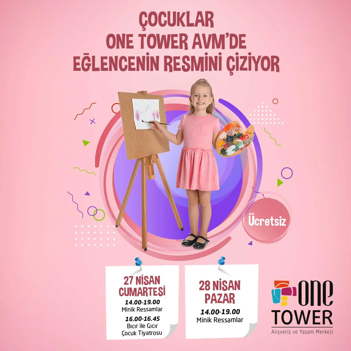 Çocuklar One Tower AVM’de Eğlencenin Resmini Çiziyor!