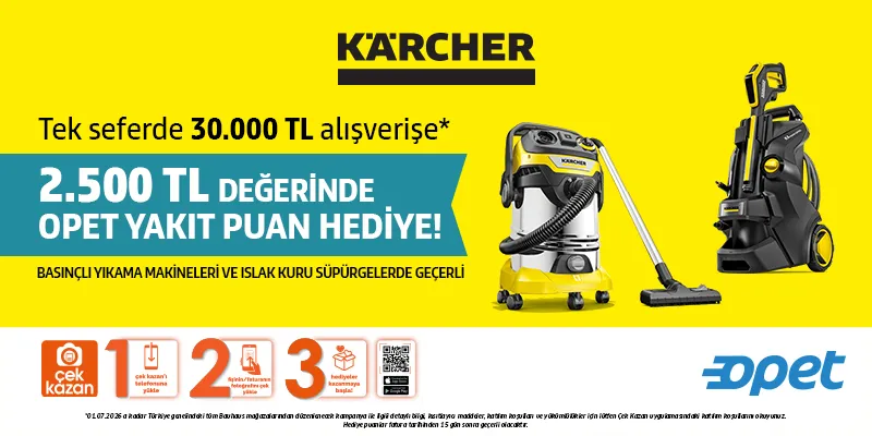 Opet Yakıt Puan Kampanyası | Karcher Ürünlerinde İndirim