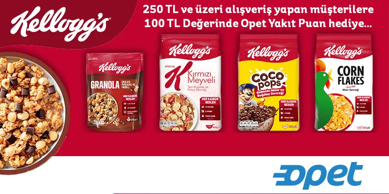 Opet Kellogg's Kampanyası: Yakıt Puanı Kazanın!