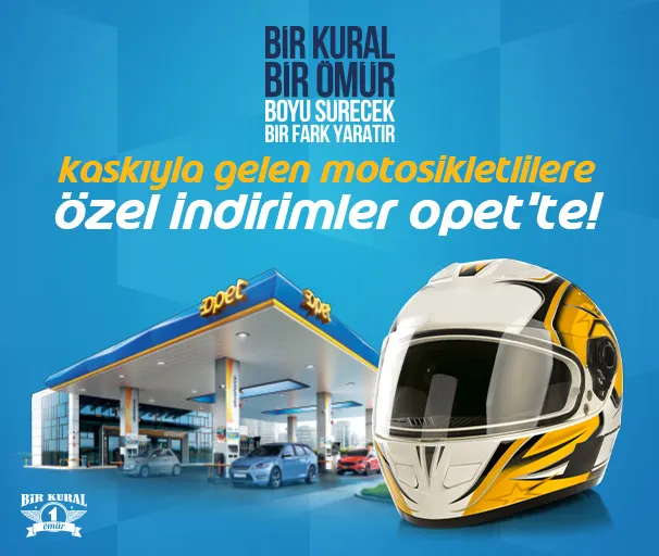 Opet Kaskıyla Gelen Motosikletlilere Özel Kampanya