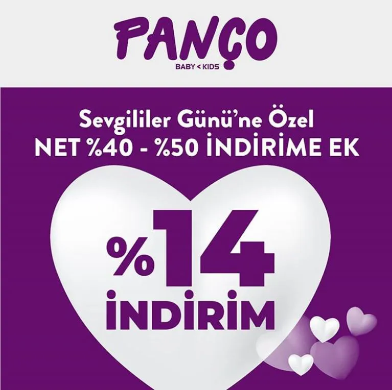 Sevgililer Günü' ne özel ek %14 indirim Panço' da!