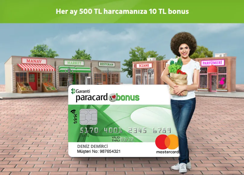 Paracard Bonus ile her ay 500 TL harcamanıza 10 TL bonus