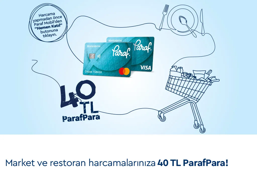 Paraf ile Market ve Restoran Harcamalarınıza 40 TL ParafPara!