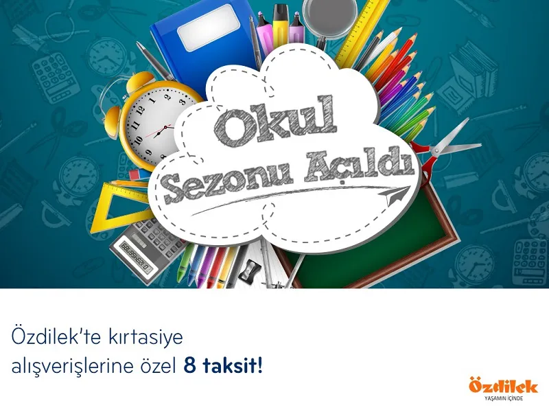 Paraf ile Özdilek mağazalarından yapacağınız kırtasiye alışverişlerinize 8 taksit!