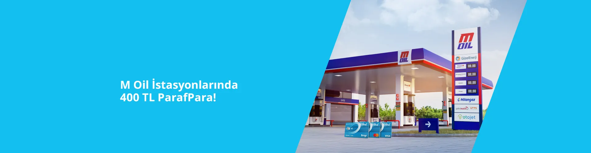 Paraf üyesi M Oil istasyonlarında 400 TL ParafPara!