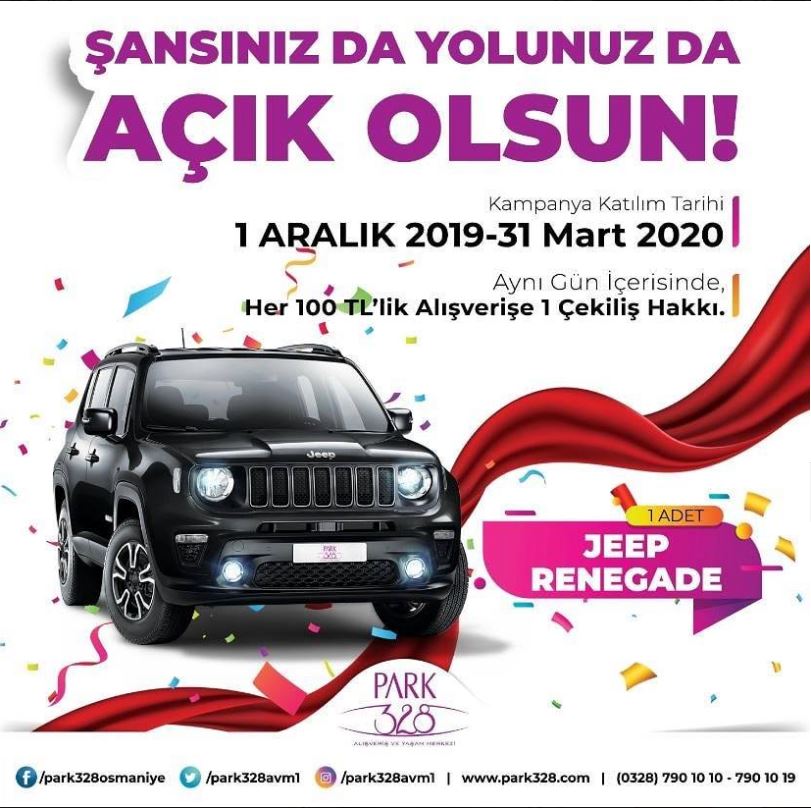 park 328 avm jeep renegade cekilis kampanyasi
