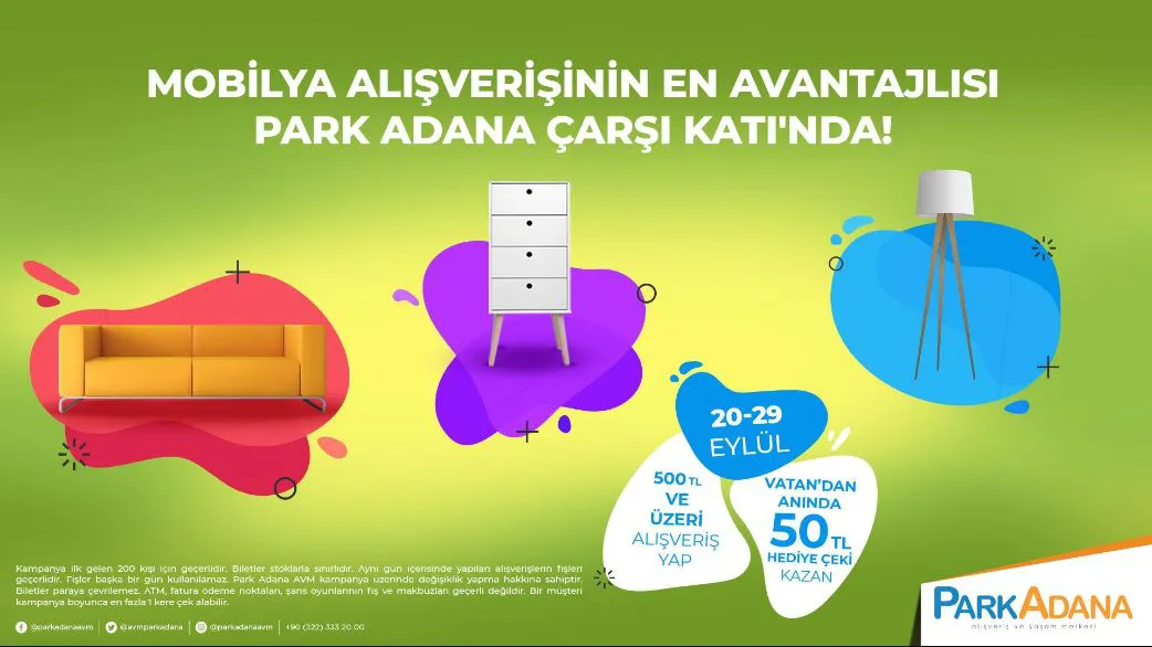 Mobilya Alışverişlerinin En Avantajlısı Park Adana Çarşı Katı'nda!