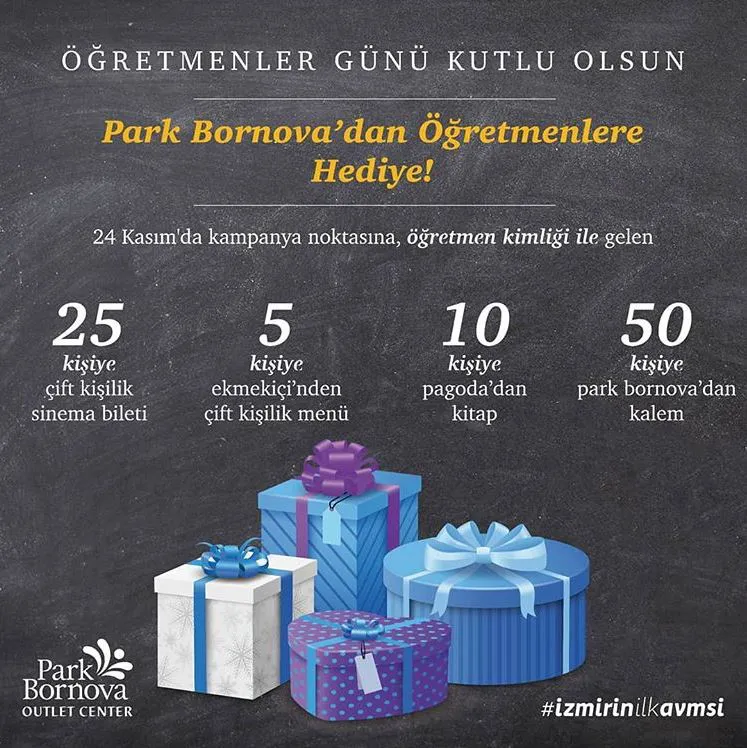 Park Bornova'dan 24 Kasım Öğretmenler Gününe Özel Hediye!
