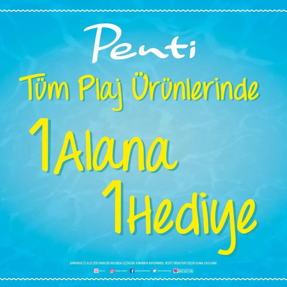 Penti de Tüm Plaj Ürünlerinde 1 Alana 1 Hediye!