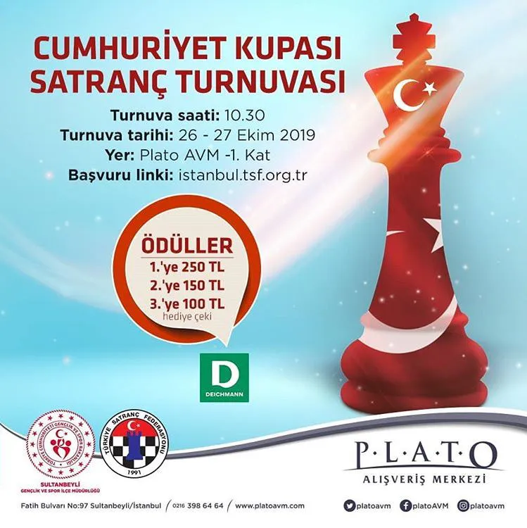 Plato AVM Cumhuriyet Kupası Satranç Turnuvası!