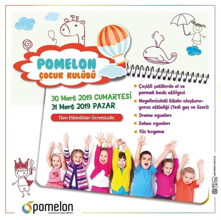 Pomelon Çocuk Kulübü Hafta Sonu Etkinlikleri Pomelon Çocuk Kulübü Hafta Sonu Etkinlikleri