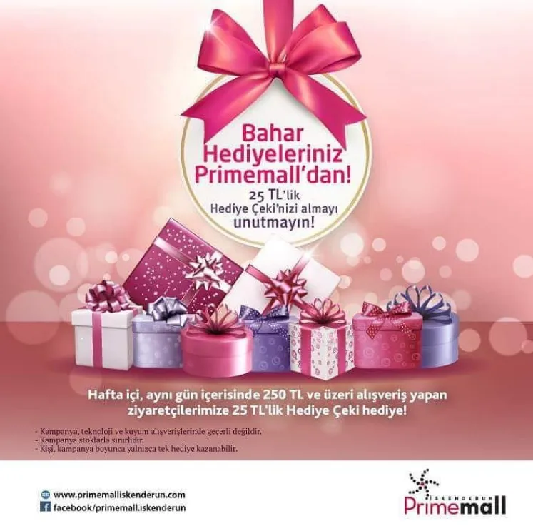 Bahar hediyeleriniz Primemall İskenderun'dan! Bahar hediyeleriniz Primemall İskenderun'dan!