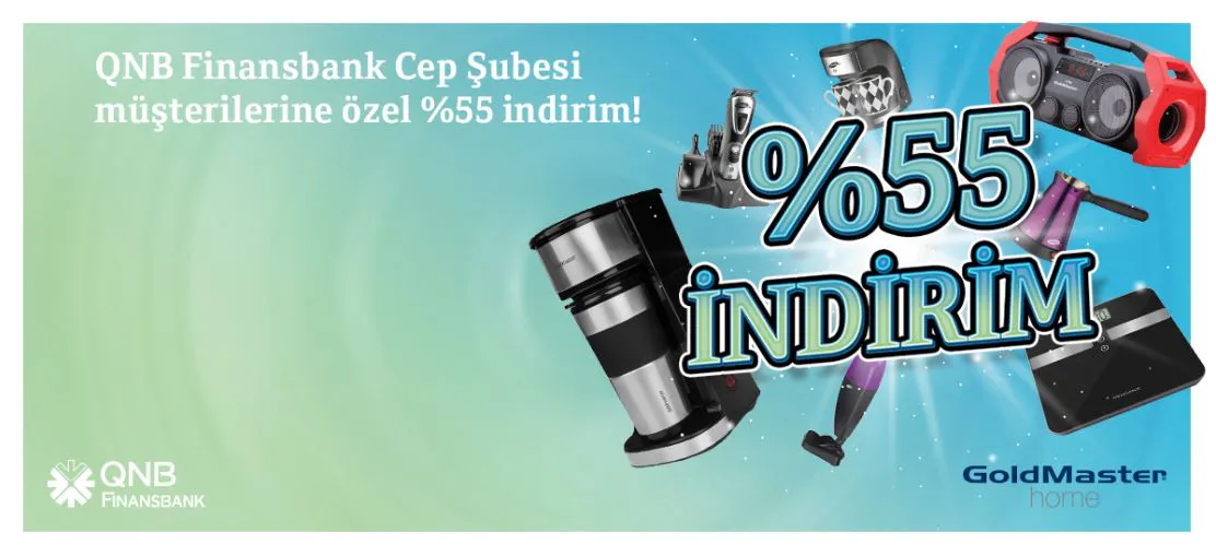 QNB Finansbank goldmasterhome.com %55 İndirim Kampanyası!