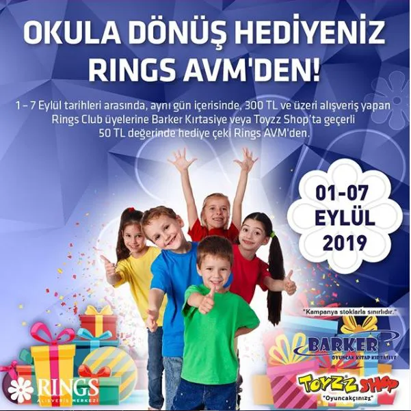 Okula dönüş hediyeniz Rings AVM'den