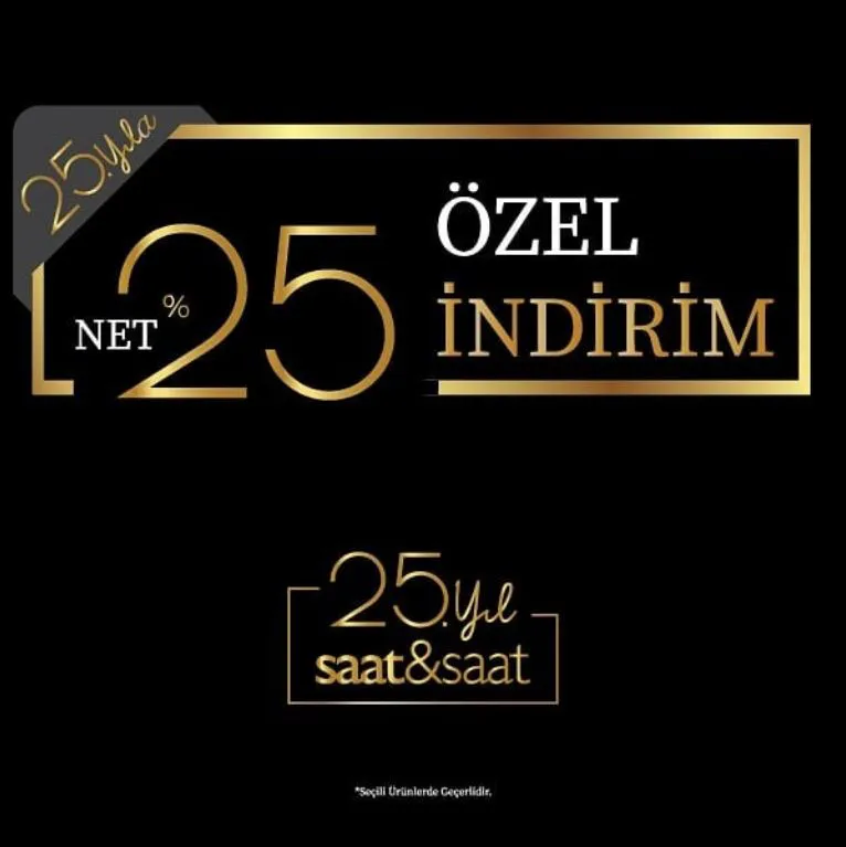 Saat&Saat'ten net %25 indirim fırsatı! Saat&Saat'ten net %25 indirim fırsatı!