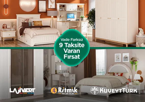 Sağlam Kart ile Lajivert ve Ritmik Mobilya’da Vade Farksız 9 Aya Varan Taksit Fırsatı