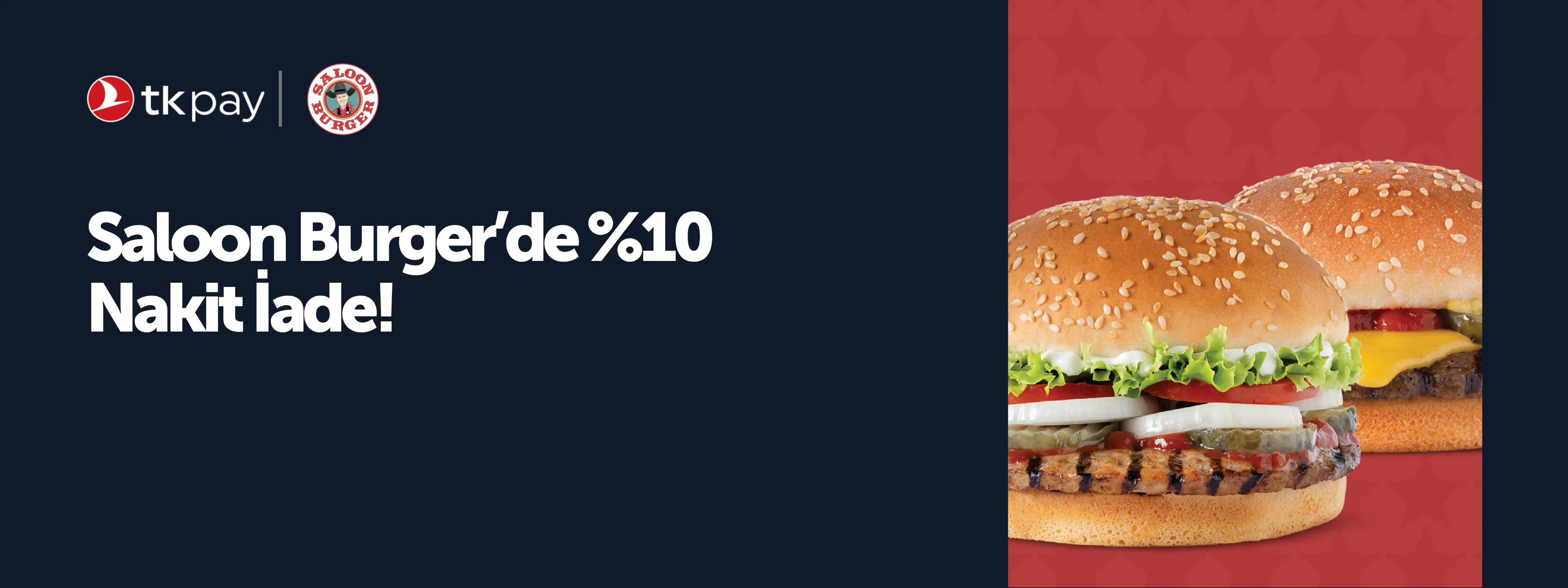 Saloon Burger'de %10 Nakit İade Kampanyası