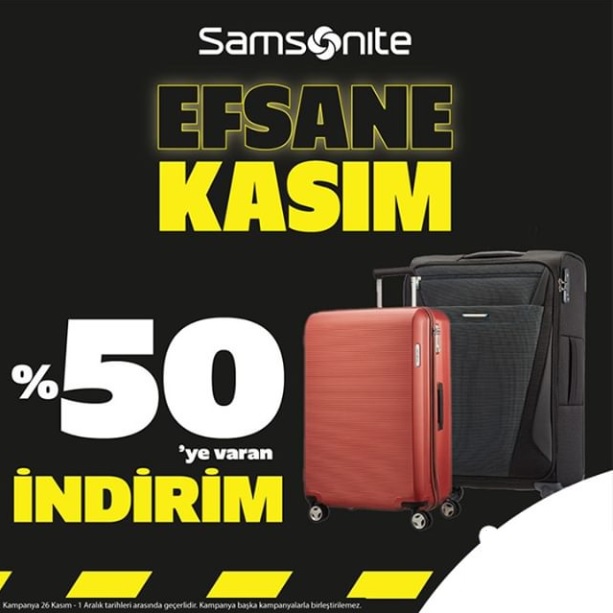 Samsonite Efsane Kasım Kampanyası! Samsonite Efsane Kasım Kampanyası!